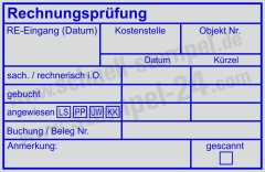 Kontierungsstempel Rechnungsprüfung Kostenstelle Objektnummer Lastschrift PayPal Überweisung | 5211