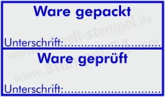 Stempel Ware gepackt - Ware geprüft | 5200