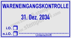Stempel Wareneingangskontrolle i.O n.i.O Unterschrift | 5460