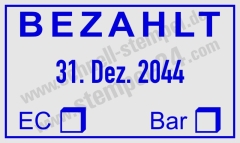 Bezahlt Stempel mit Datum verstellbar | 5430