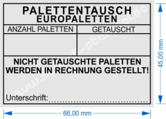 Stempel Palettentausch Europaletten nicht getauschte Paletten werden in Rechnung gestellt | 5208