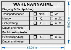Stempel Warenannahme Funktionskontrolle Sichtprüfung | 5208