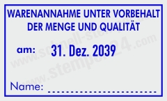 Wareneingangsstempel Vorbehalt Qualität | 5460