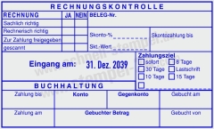 Kontierungsstempel Rechnungskontrolle Belegnummer Zahlungsziel | 54120