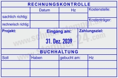 Kontierungsstempel Rechnungskontrolle Buchung | 54120