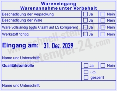 Wareneingangsstempel Werkstoff richtig | 54120